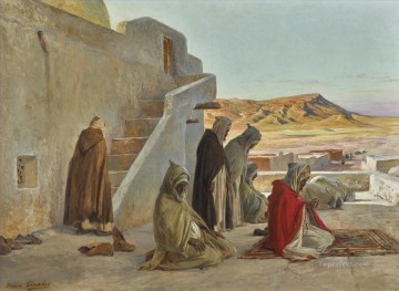 Eugenio Girardet Painting - ORACIONES DE LA TARDE Eugène Girardet Orientalista